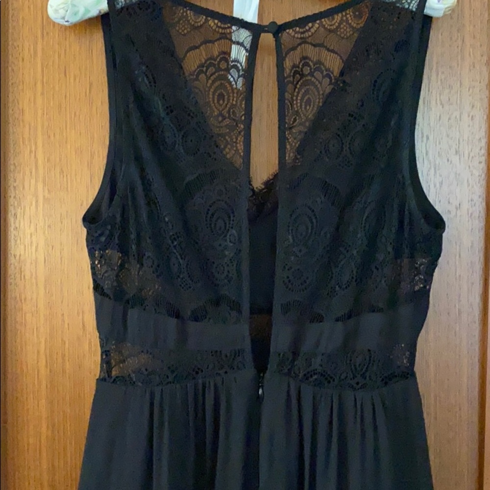 Boutique Black Mini Dress with Lace - Picture 4 of 4